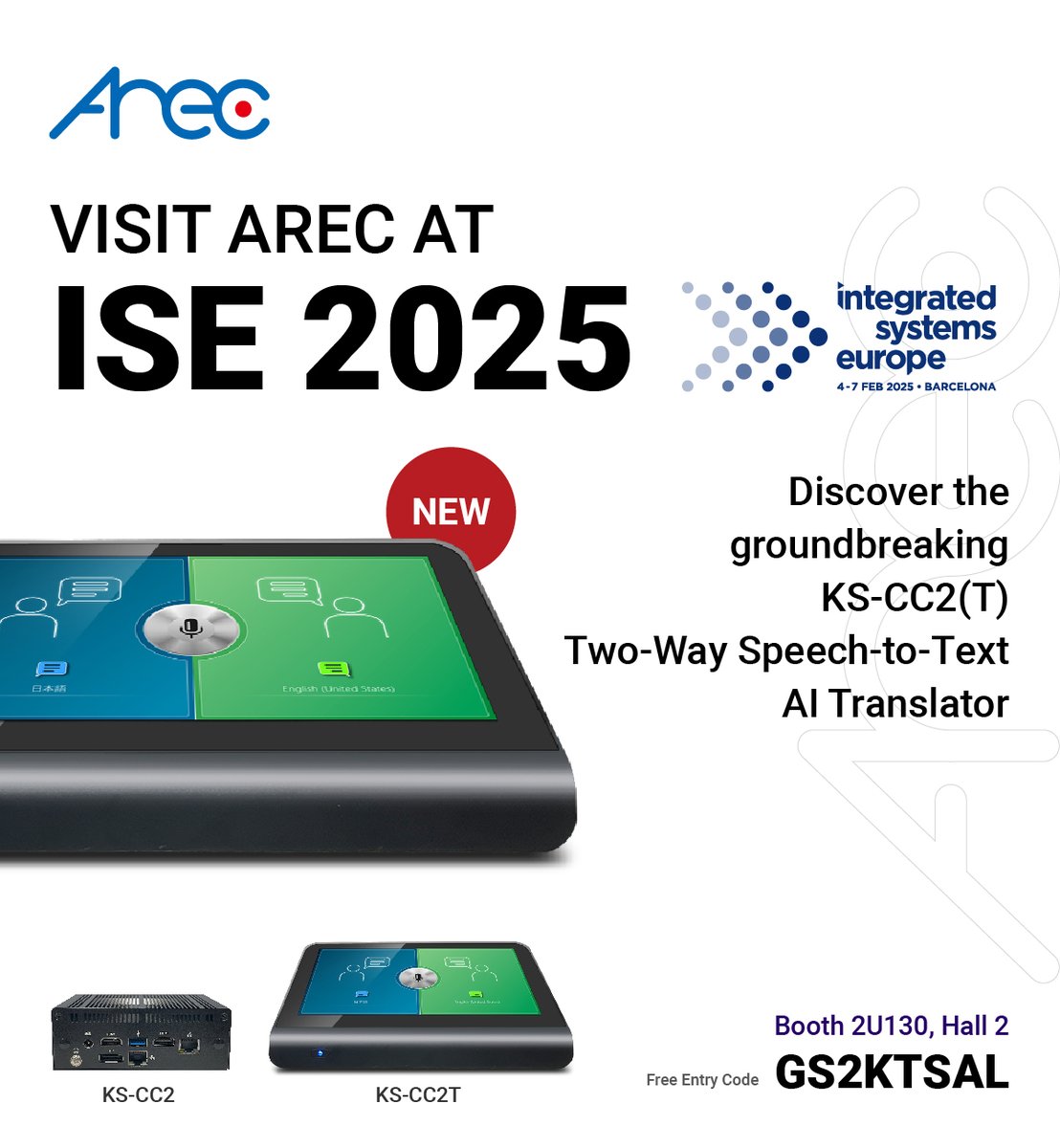 ARECglobal's tweet photo. #ISE2025 is almost here. Don’t miss the chance to see how our advanced solutions can elevate your professional AV projects.
 
 📍 Booth No.: 2U130, Hall 2

🔗 Find out more: https://t.co/f12am7si0V

#AREC #AVoIP #Recording #Streaming #Hybrid #Translator #MediaStation #4K #NDI https://t.co/a99rcz0RWk