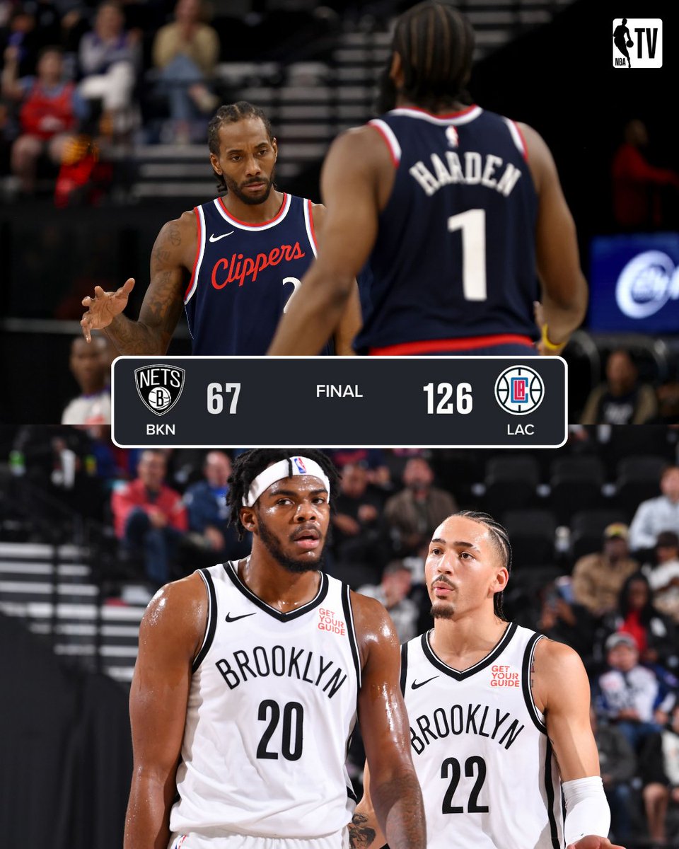 NBATV's tweet photo. It was pure dominance from LA in the win over Brooklyn tonight 😤

The @LAClippers got the W by a 59-point margin! https://t.co/7V4lpYywd2