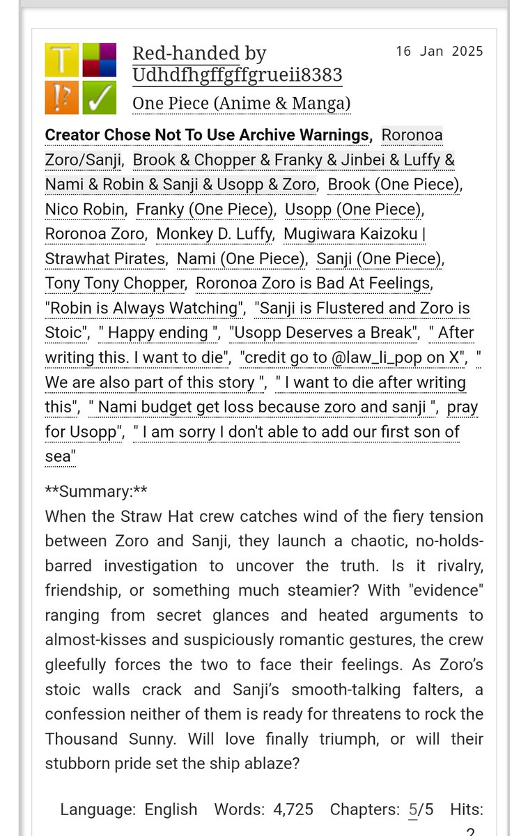 PihuSrivas87326's tweet photo. https://t.co/lj0IJFqr7S new story #zosan #detective #comdice #funny #ONEPIECE #story inspired by @law_li_pop works #Ao3 #FanFiction #zoro #Sanji https://t.co/n6WF3ZTpi6