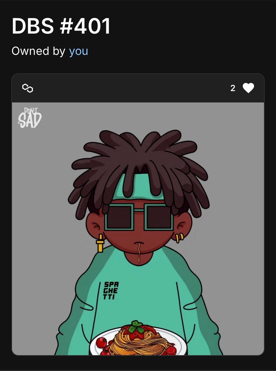 A simple photo can’t truly capture the brilliance of this particular piece so I had to qt. I mean just look at the dude!!! I legit be groovin when I enjoy a good meal. Especially ramen!! 
👉🏾💗 <a href="/DontbesadNft/">Don't Be Sad</a> 
👉🏾🔗 opensea.io/collection/don…