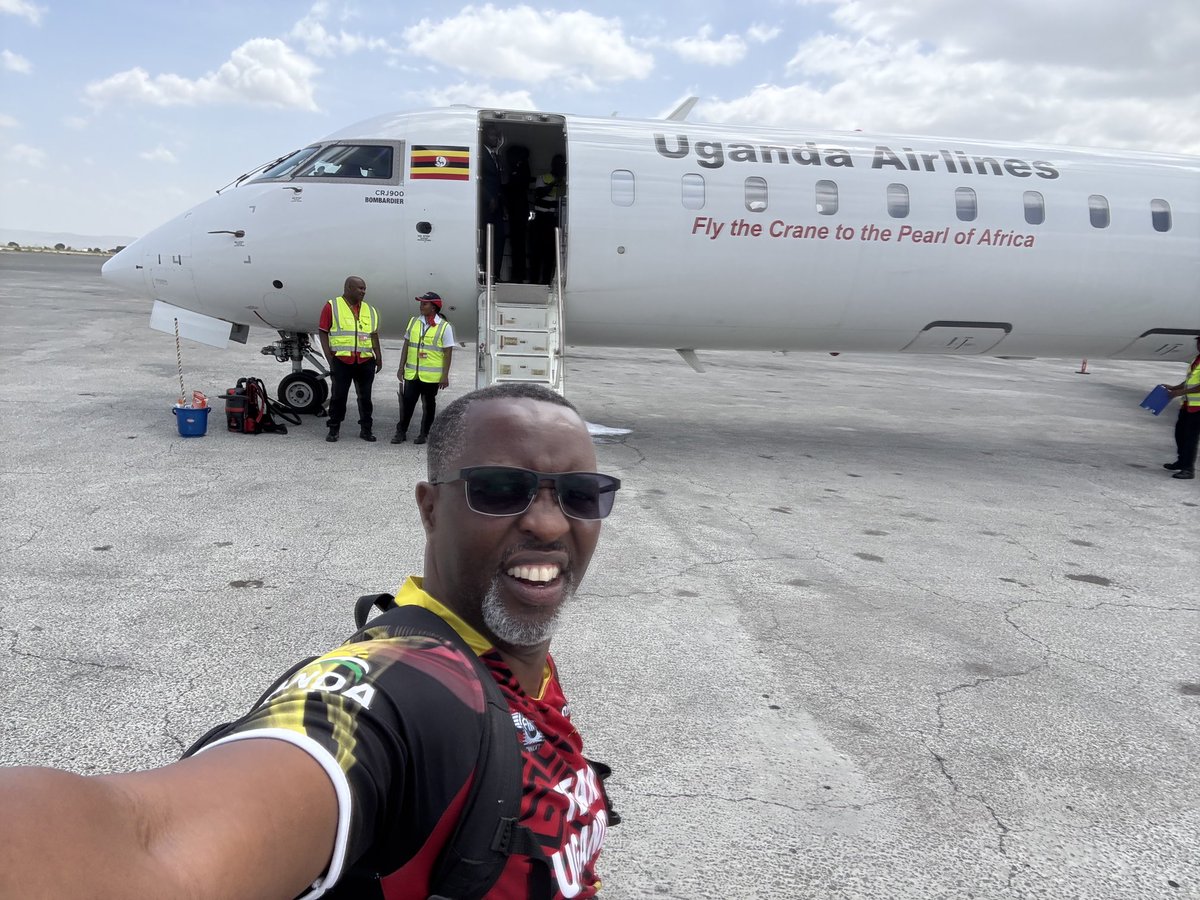 wekesa_amos's tweet photo. Yap aboard ⁦@UG_Airlines⁩ yesterday afternoon out of Kilimanjaro airport, Dennis and Derek did a super job.

Delivered us at Entebbe 20 minutes earlier! Great crew and only big challenge for ⁦@UG_Airlines⁩ is marketing and positioning. 

I even spoke to the board but https://t.co/cswVINXoq7