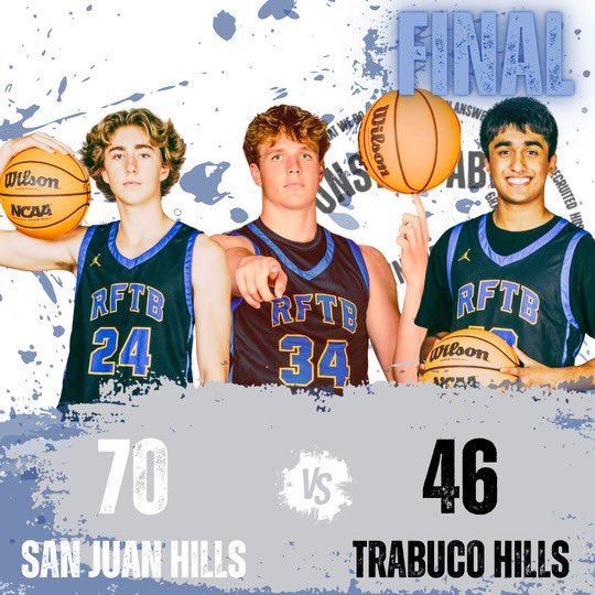 SJHHS BASKETBALL (@sjhhsbasketball) on Twitter photo 🚨#STALLIONS WIN!🚨
#SanJuanHills goes to Trabuco Hills, wins 70-46! #SJH is now 15-7, 3-0 in #SouthCoastLeague play.
‘25 <a href="/masonhhodges/">Mason Hodges</a> 19
‘26 <a href="/Rocco_Jensen24/">Rocco Jensen</a> 18 (4 Threes)
#RFTB #UNSTOPPABLE #HOMEGROWN #BelieveTheGREEN
<a href="/sjhhsathletics/">Stallion Athletics</a> <a href="/ocvarsity/">ocvarsity</a> <a href="/FullTimeHoops1/">Aaron Burgin</a> 🚨#STALLIONS WIN!🚨
#SanJuanHills goes to Trabuco Hills, wins 70-46! #SJH is now 15-7, 3-0 in #SouthCoastLeague play.
‘25 <a href="/masonhhodges/">Mason Hodges</a> 19
‘26 <a href="/Rocco_Jensen24/">Rocco Jensen</a> 18 (4 Threes)
#RFTB #UNSTOPPABLE #HOMEGROWN #BelieveTheGREEN
<a href="/sjhhsathletics/">Stallion Athletics</a> <a href="/ocvarsity/">ocvarsity</a> <a href="/FullTimeHoops1/">Aaron Burgin</a>