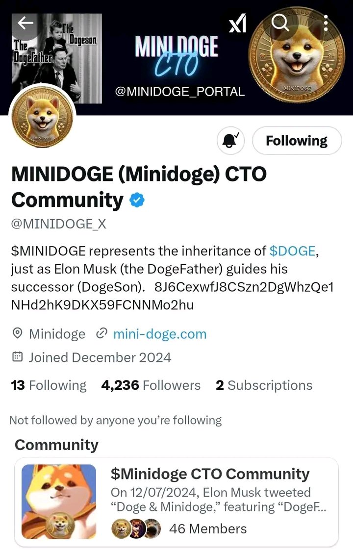 Ololade_OllyPro's tweet photo. 🔥New exclusive project by( Elon_Musk)🔥Join fast before viral this project🔥 

https://t.co/C1vIh9wa2b

$MINIDOGE = AI + MEME + SocialFi, join #Minidoge 

🚀 🔥So, don't miss the great opportunity🔥 Join fast as soon as possible🔥 https://t.co/ODTk7itu3g