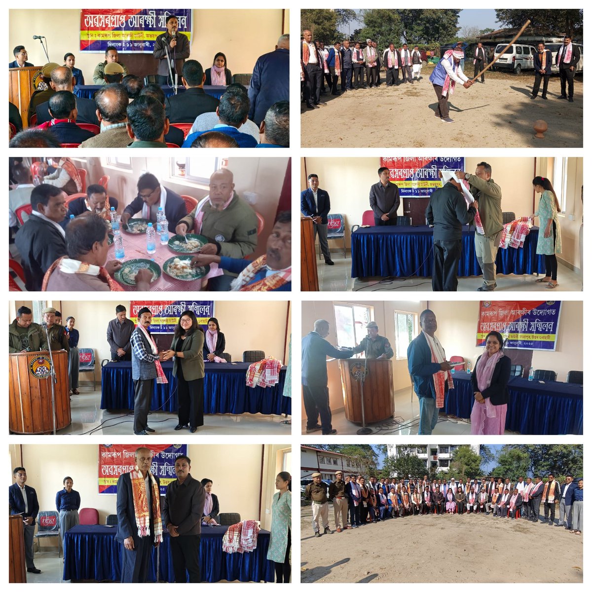 KamrupPolice's tweet photo. A reunion for retired Assam Police personnel of Kamrup district was held at Police Reserve,Kamrup on 11-01-2025. Attendees shared ideas for societal betterment,reflected on service experience &amp; enjoyed light games &amp; lunch,making it a memorable event. @gpsinghips @assampolice https://t.co/n47r9iFPiI