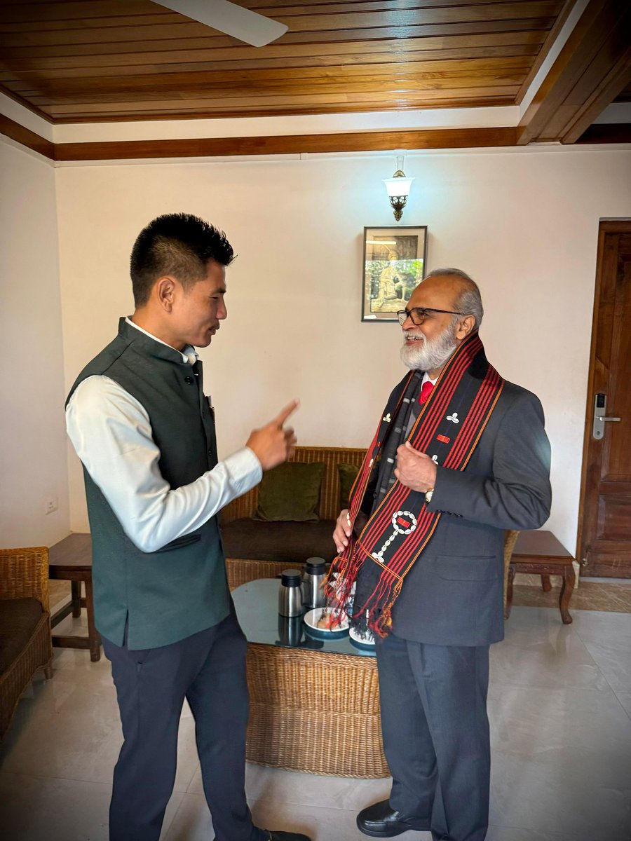 KawokaAwomi's tweet photo. It was an honour to meet and share insight with shri AK Mishra Interlocutor Naga peace talks , looking forward to work towards meeting the aspirations of Naga youths with early honourable solution . https://t.co/W0fTZtX7Ey