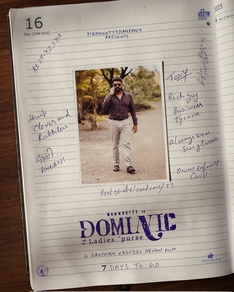 mammukka's tweet photo. Vijay Babu as Tony 

7 Days to Go for #DominicandTheLadiesPurse

#OruCiDominicDiaryKurippu https://t.co/rDSb7aIEKw
