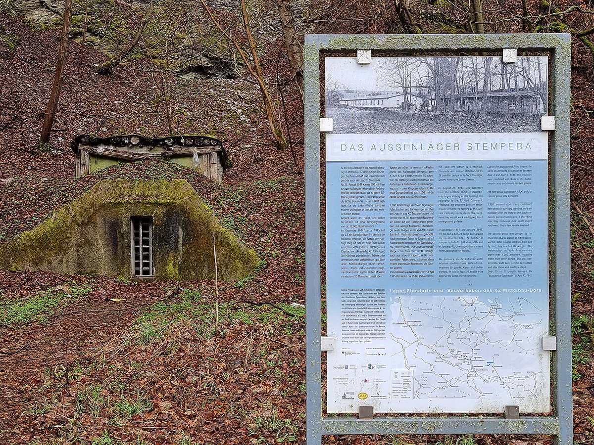 Buchenwald_Dora's tweet image. Januar 1945: Neue Außenlager verdichten das KZ #MittelbauDora weiter. Auch in #Stempeda entsteht ein Barackenlager für rund 700 KZ-Häftlinge. Sie müssen #Zwangsarbeit beim Stollenvortrieb unter Tage leisten. Mindestens 50 überleben nicht. 📸 Stolleneingang,
Foto: Marion Halft.