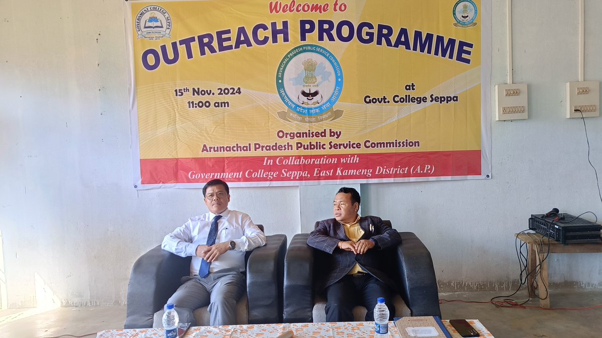 APPSC_Official's tweet image. As a part of outreach program, APPSC Chairman, Dr. Pradip Lingfa visited Govt. College Seppa &amp;amp; GHSS Seppa on 15th &amp;amp; 16th Nov. 2024, respectively. The purpose of the program was to instill a sense of confidence building, trust, discipline, sincerity &amp;amp; dedication in the students.
