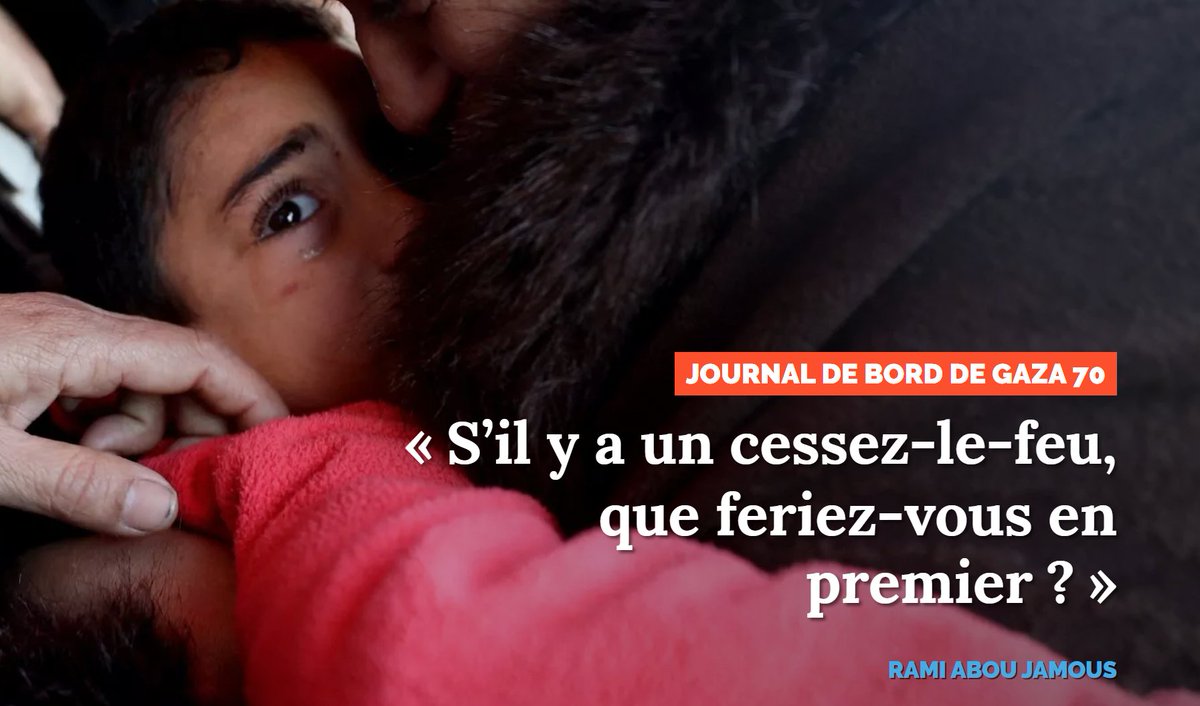 Sarra Grira - سارة ڨريرة (@sarragrira) on Twitter photo A la veille du cessez-le-feu, notre correspondant Rami Abou Jamous a demandé autour de lui "Que feriez-vous en premier ?" Les réponses lui ont brisé le cœur. A lire sur <a href="/OrientXXI/">ORIENT XXI</a>
orientxxi.info/magazine/s-il-… A la veille du cessez-le-feu, notre correspondant Rami Abou Jamous a demandé autour de lui "Que feriez-vous en premier ?" Les réponses lui ont brisé le cœur. A lire sur <a href="/OrientXXI/">ORIENT XXI</a>
orientxxi.info/magazine/s-il-…