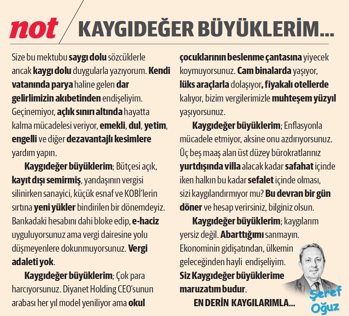 KAMUFLASYON VARKEN
ENFLASYON DÜŞMEZ
Hükümet ekonomiyi değil, algıları yönetiyor.
%44 zam yapıp %22 enflasyon beklemek mümkün mü?
Kamu zam yapıyor TÜİK kamufle ediyor.  Çok tuhaf!..
#enflasyon #kamuflasyon #zam #algı #olgu #eylem #söylem #kaygı #bütçe #açık #plan <a href="/serefoguz/">Şeref Oğuz</a>