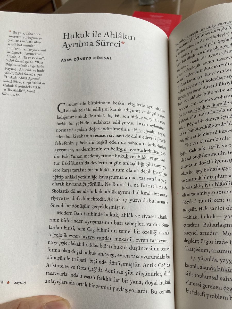 Asım Cüneyd hocamızın kaleme aldığı “Hukuk ile Ahlâkın Ayrılma Süreci” hukukçular ve siyaset bilimciler için okunması zorunlu olan oldukça etkili bir yazı. Çok keyif aldım. Disiplinlerarası yazan İslam hukukçularının olması ne güzel…
<a href="/lazamani/">Asım Cüneyd Köksal</a>
<a href="/teklifdergisi/">Teklif Dergisi</a>