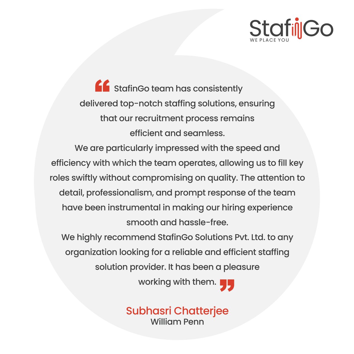 stafin_go's tweet photo. Happy clients, happy us!
Their success stories fuel our passion to deliver exceptional staffing and recruitment solutions. Let’s connect!
https://t.co/2QuFyFDRzL
#StaffingSolutions #RecruitmentAgency #Testimonials #ClientFeedbacks #TalentAcquisition #CareerGrowth #StafinGo https://t.co/rPsISVvrCS