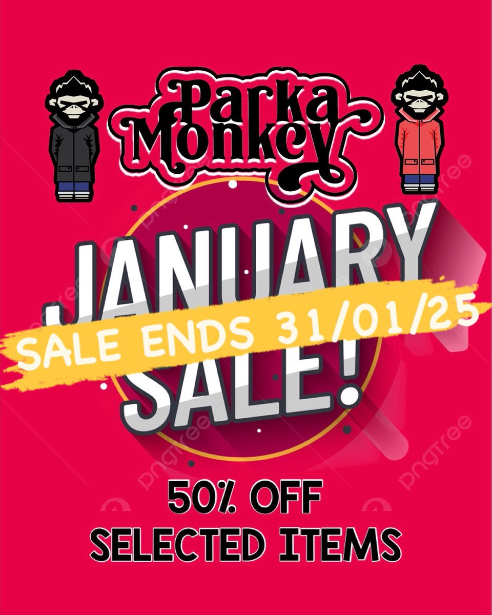 🔥🔥MOVE QUICKLY🔥🔥
🔥🔥SALE ENDS 31/01/25🔥🔥
2 more weeks of our Winter Sale, up to 50% off selected products👇🏼

parkamonkeyclothing.com/collections/sa…

#parka #monkey #clothing #oasis #liamgallagher #noelgallagher #rock #music #uk #oasismusic #oasisfans #britpop #brothers #sale #tshirts