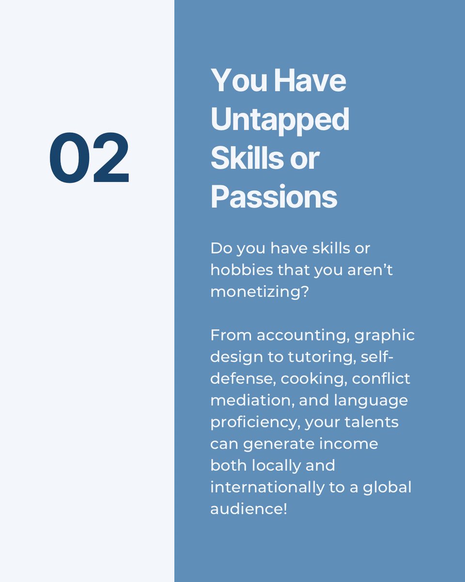 ikemba's tweet image. Are you tired of depending exclusively on your 9 - 5?

Let’s see if you’re ready to take the leap! 

Here are 5 signs that show that you are ready for a side hustle. 

A THREAD

#multiplestreamsofincome #sidehustle #startup