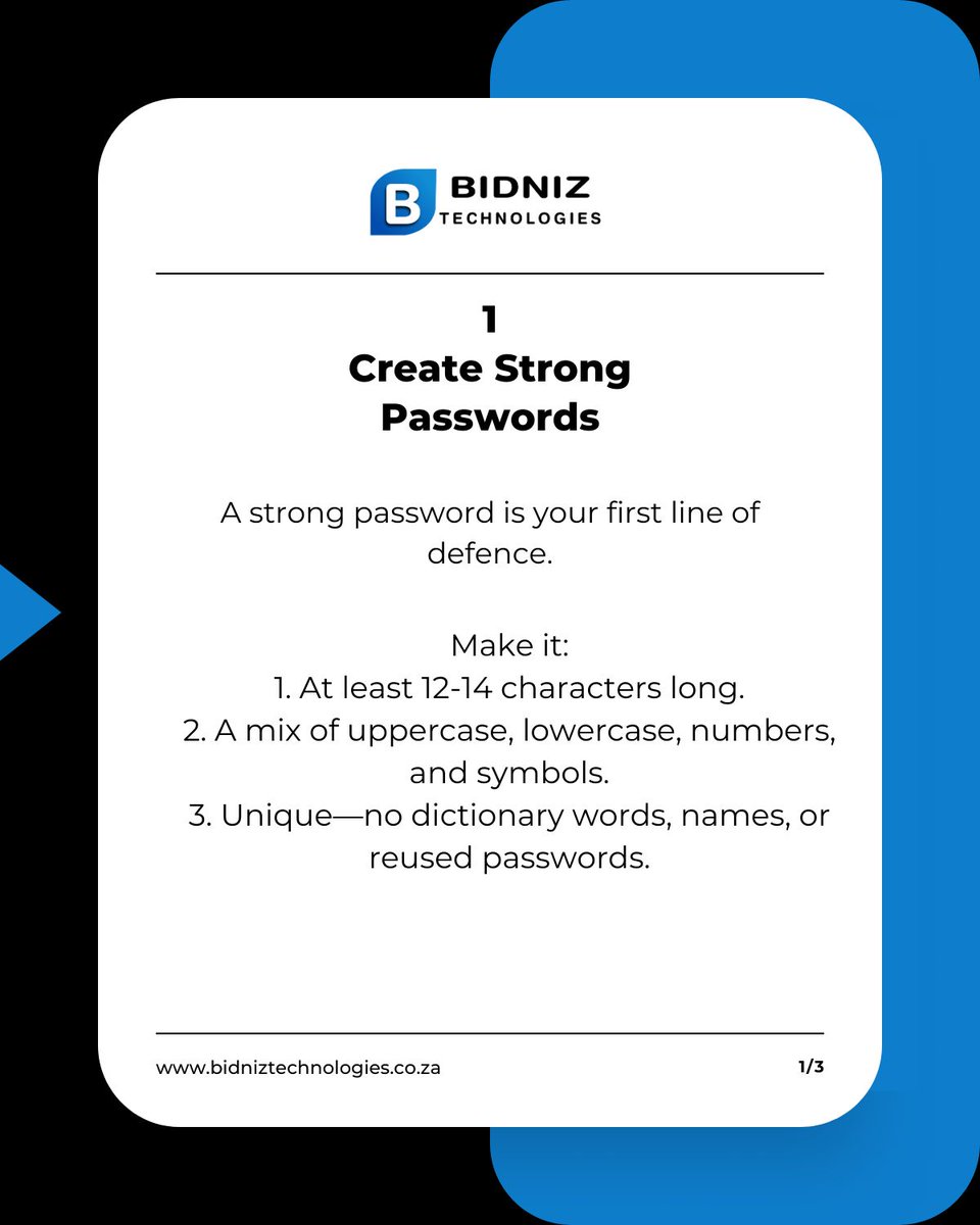 BidnizTech's tweet photo. 🔒 Protect your accounts with these simple tips and tools! 🛡️ Discover how to safeguard your business and personal data. 
#CyberSecurity #DataProtection #BusinessGrowth https://t.co/elV82c3yyn