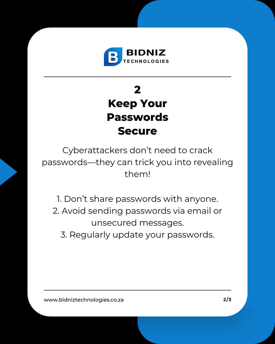 BidnizTech's tweet photo. 🔒 Protect your accounts with these simple tips and tools! 🛡️ Discover how to safeguard your business and personal data. 
#CyberSecurity #DataProtection #BusinessGrowth https://t.co/elV82c3yyn
