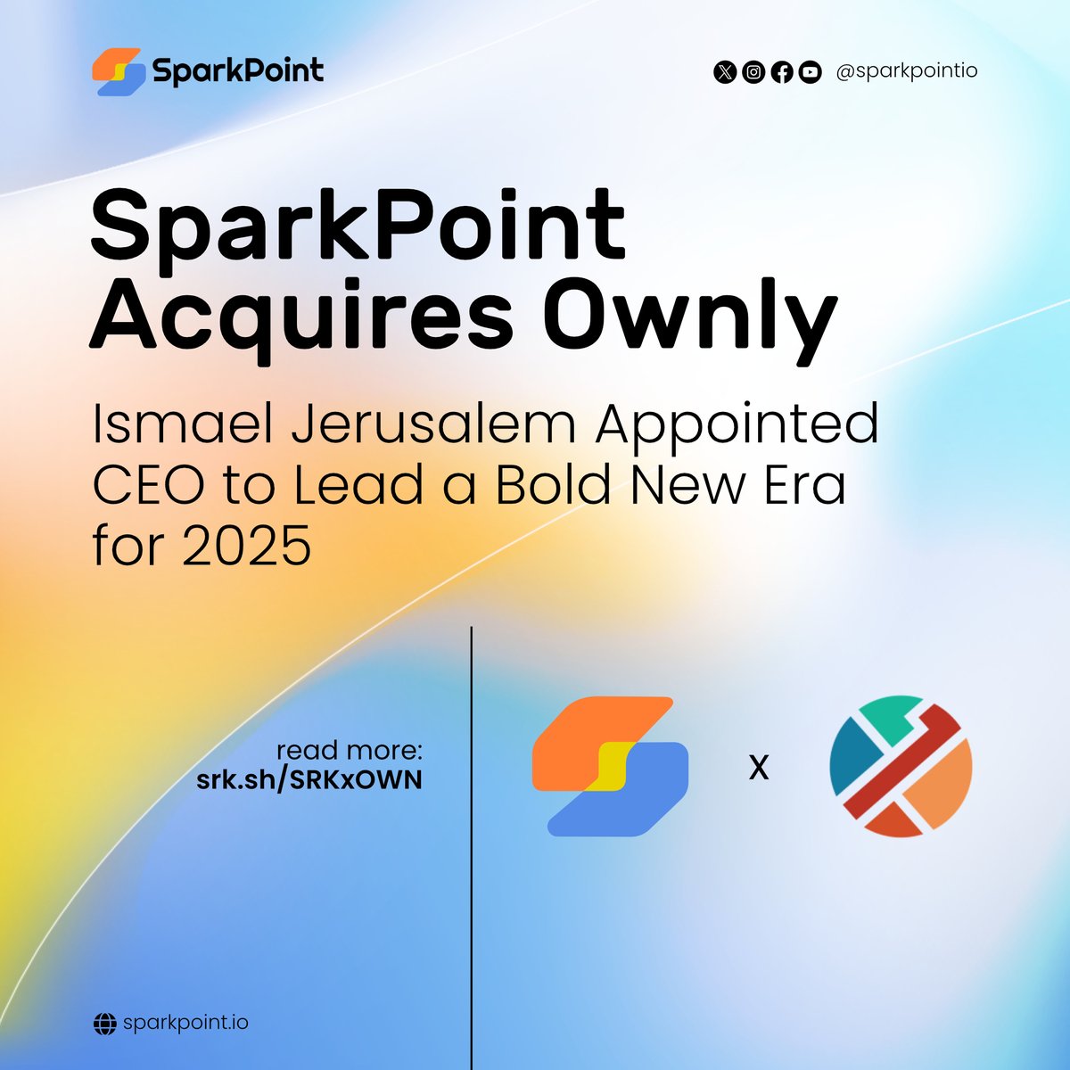 Exciting news! SparkPoint has acquired Ownly and appointed Ismael Jerusalem as CEO, marking a significant step in its evolution. 
The company will now focus on integrating AI and blockchain technology to drive innovation and benefit its community. ⚡🤖

You can find out more