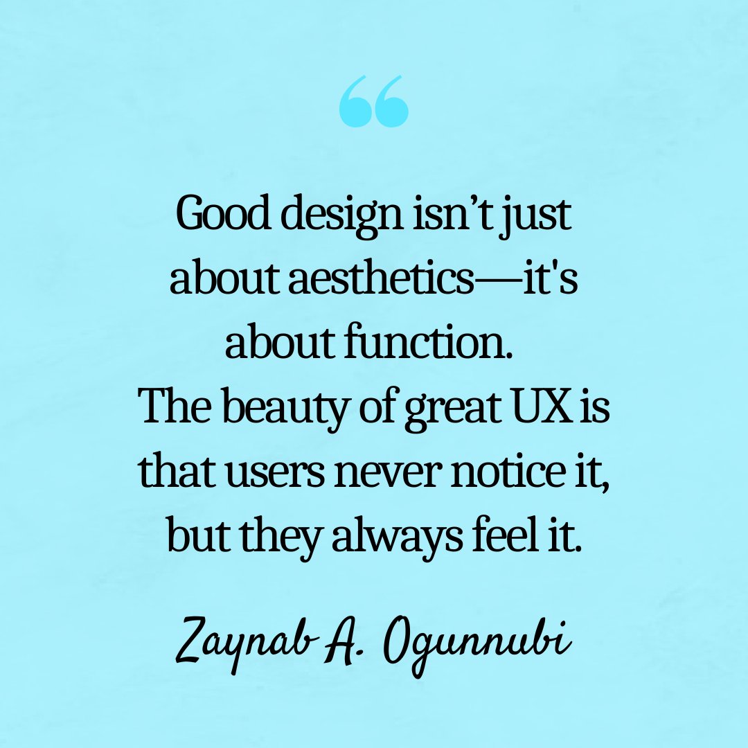 slimfit_zee's tweet photo. โGood design is invisible.โ ๐ฌ
A great UX design works so seamlessly that users donโt notice itโit just feels right. Focus on function first, aesthetics second.
#ux #design #uiux #uxinsights #uxdesign #UserExperience #uxd #functionality #DesignStrategy #HumanCenteredDesign #HCD https://t.co/tuxds5IaPq