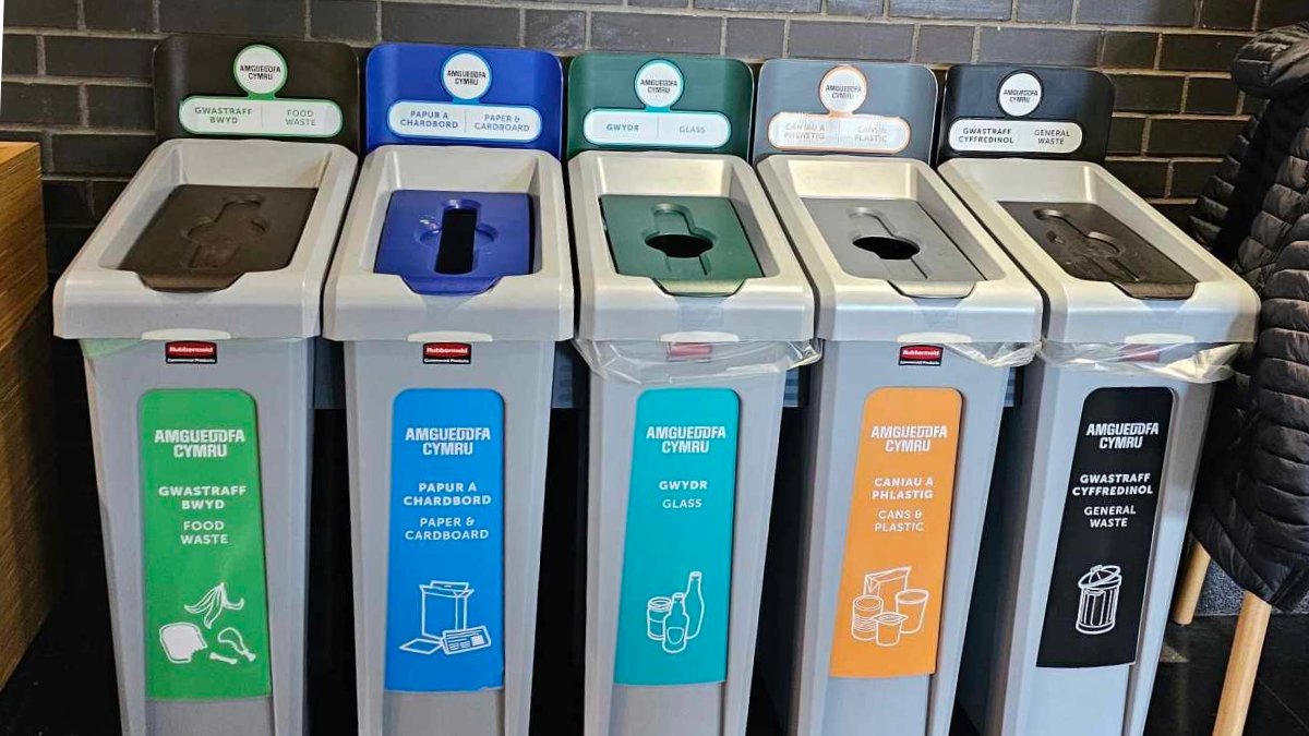 Wyt ti wedi sylwi bod mwy o opsiynau ailgylchu o gwmpas y lle? Mae hyn oherwydd Cyfraith Ailgylchu yn y Gweithle newydd. Mae’n rhaid i fusnesau a sefydliadau wahanu deunyddiau ailgylchadwy, yn union fel rydyn ni’n gwneud gartref👏 bit.ly/Wales_Recyclin…