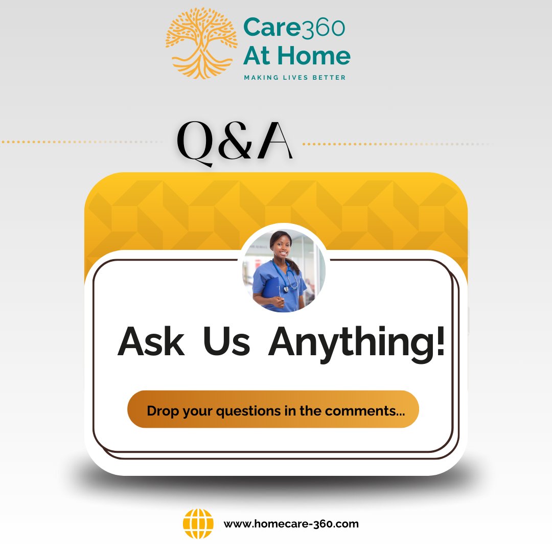 Care360ATHOME's tweet image. Got questions about our home care services? 🏡 We're here to help! Drop your questions below, and our team will get back to you! 💬

🌟 Let's make your home care journey seamless!

📞 Call us: 0708288360

#care360athome #QandASession #homecare #AskUsAnything #health