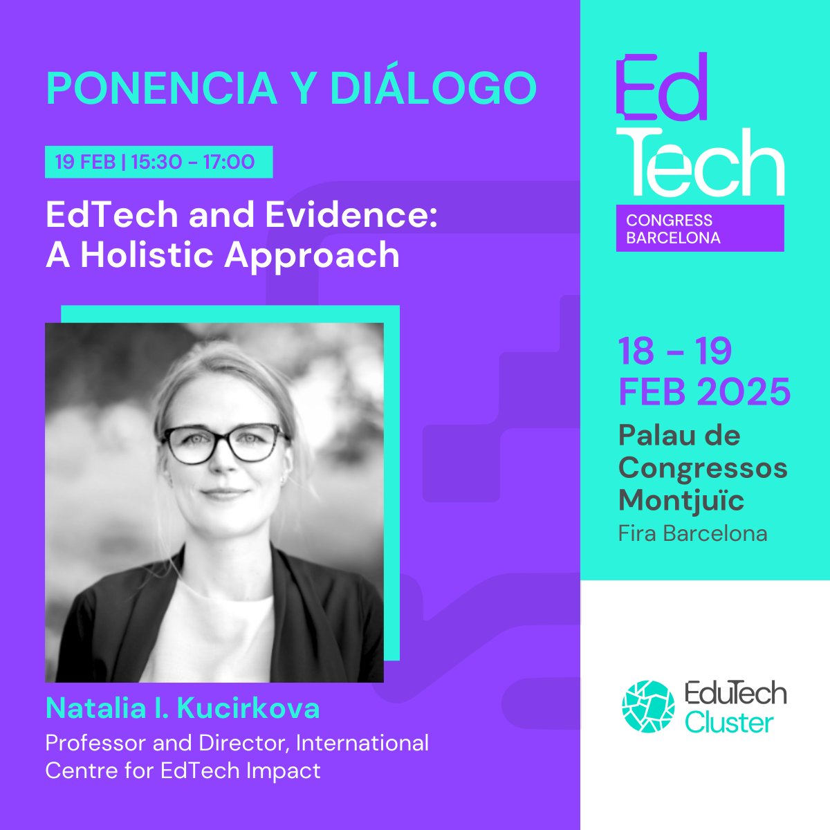 EdutechCluster's tweet photo. 🤔 ¿Cómo pueden las empresas #edtech adoptar un enfoque basado en la evidencia y alineado con prioridades como privacidad, equidad y sostenibilidad?

En el #edtechcongressbcn25 analizaremos estrategias y casos reales con @NKucirkova 🚀

PARTICIPA ➡️ https://t.co/YBwXDnPk5V https://t.co/koCLKxX12M