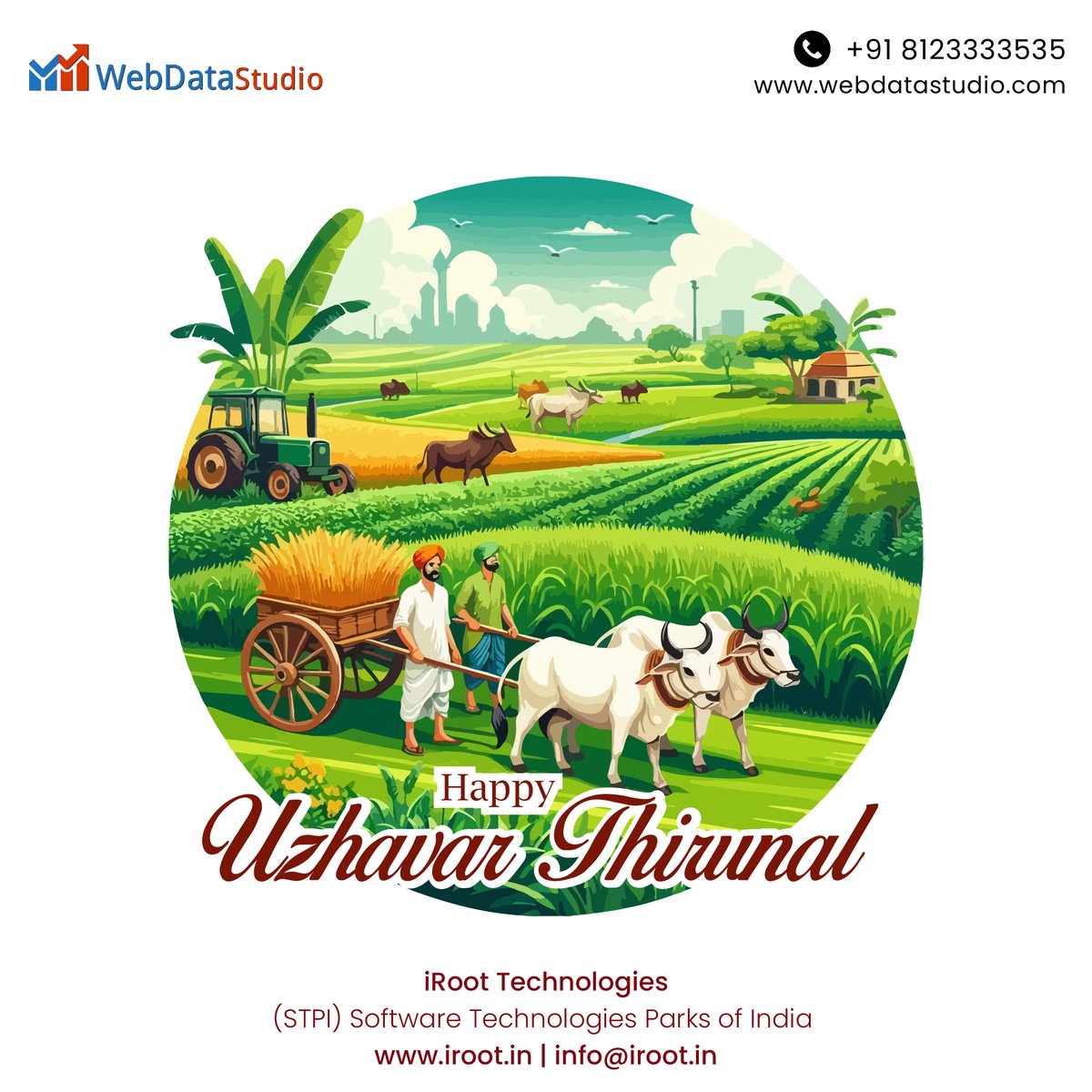 WebDataStudio's tweet photo. Happy Uzhavar Thirunal 🌱
Cultivating insights, inspired by the dedication of farmers. Let’s grow together with WebDataStudio📊

🔗https://t.co/W8cx7fElsJ #UzhavarThirunal #Growth #BjliStudio #NotifyStudio #WebDataStudio #UptimeStudio #PusherStudio #TeamStudio #iRootTechnologies https://t.co/6qXa2IKm3l