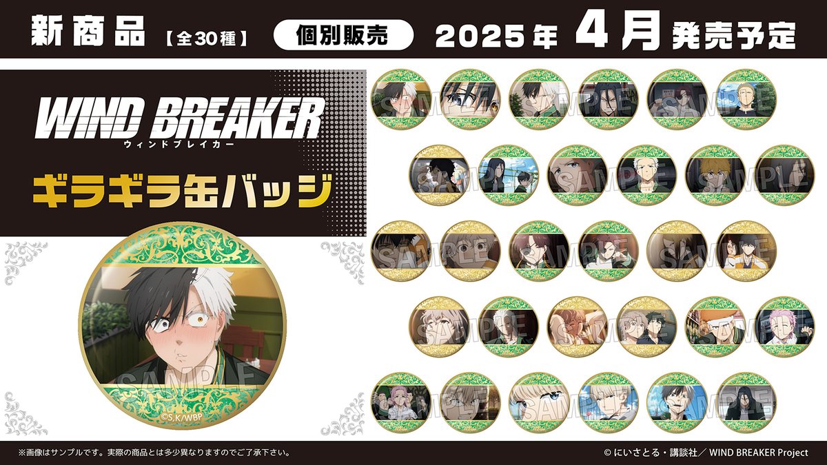 WIND BREAKER ウィンブレ disp 缶バッジ　新品未開封　30点 WIND BREAKER ウィンブレ disp 缶バッジ 新品未開封 30点 【公式通販】