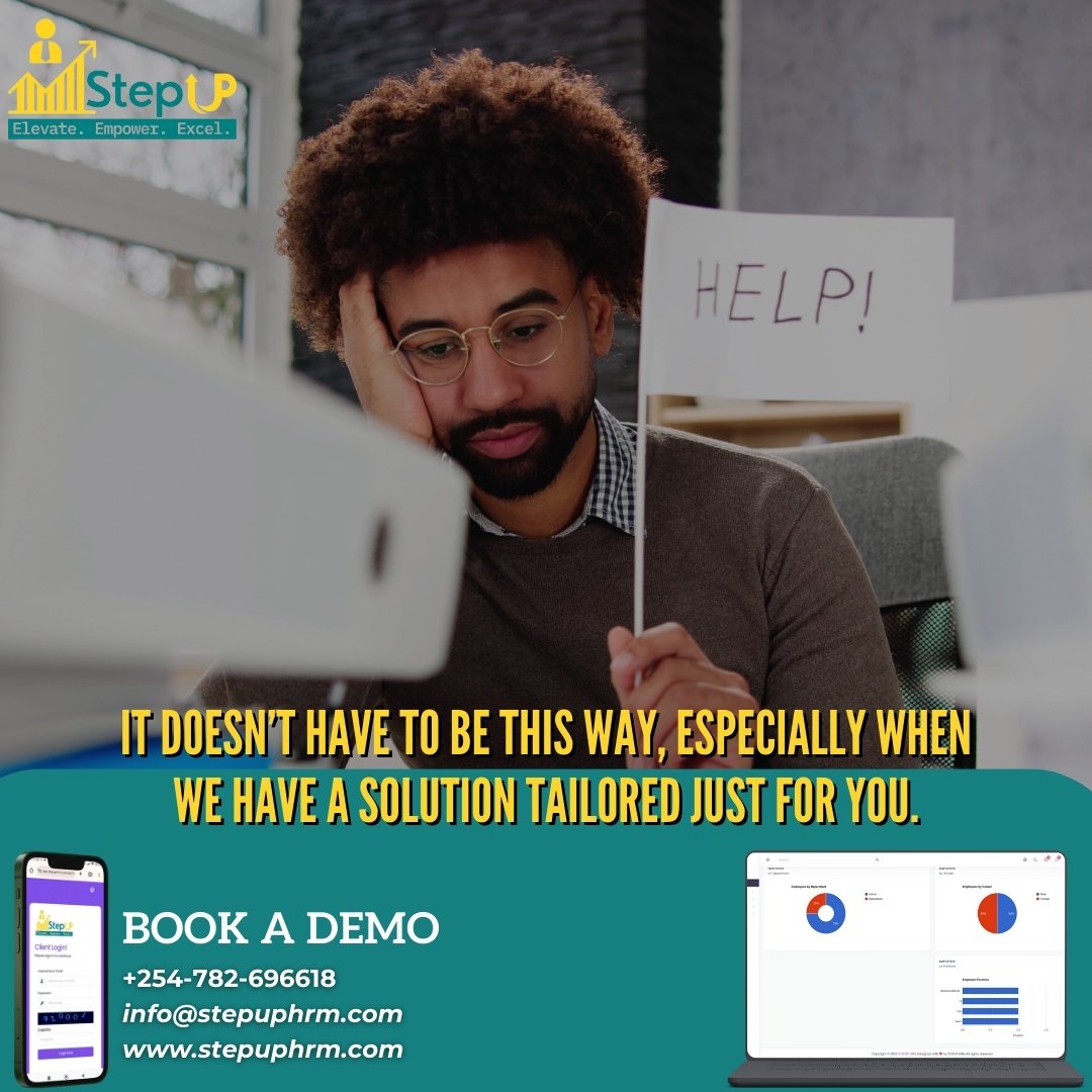 Stepup_HRMS's tweet photo. Your HR processes don’t have to feel like this.
Step-Up HRMS simplifies payroll, tracks performance, and boosts engagement—tailored just for you!
📞 Let’s get started: +254-782-696618
🌐 https://t.co/GAaHuyDRvD
#StepUpHRMS #HRMadeSimple #FutureOfHR|Muturi|NHIF|Doris Donya| https://t.co/sa7Iw77PbN
