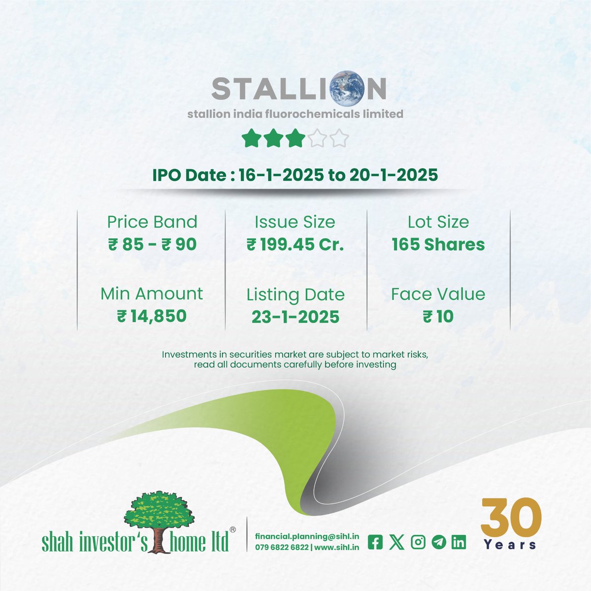 shahinvestors's tweet photo. Ride the wave of opportunity with IPO investments in stock  market...
#stallion IPO OPENS FROM TODAY FOR SUBSCRIPTION..

Check out the details on our website :
https://t.co/tgDBl0BSSK

#ipoinvestments #IPOAlert #investinipo #investing #investmentsinstocks #ipoinvesting https://t.co/KUIumKNwMi