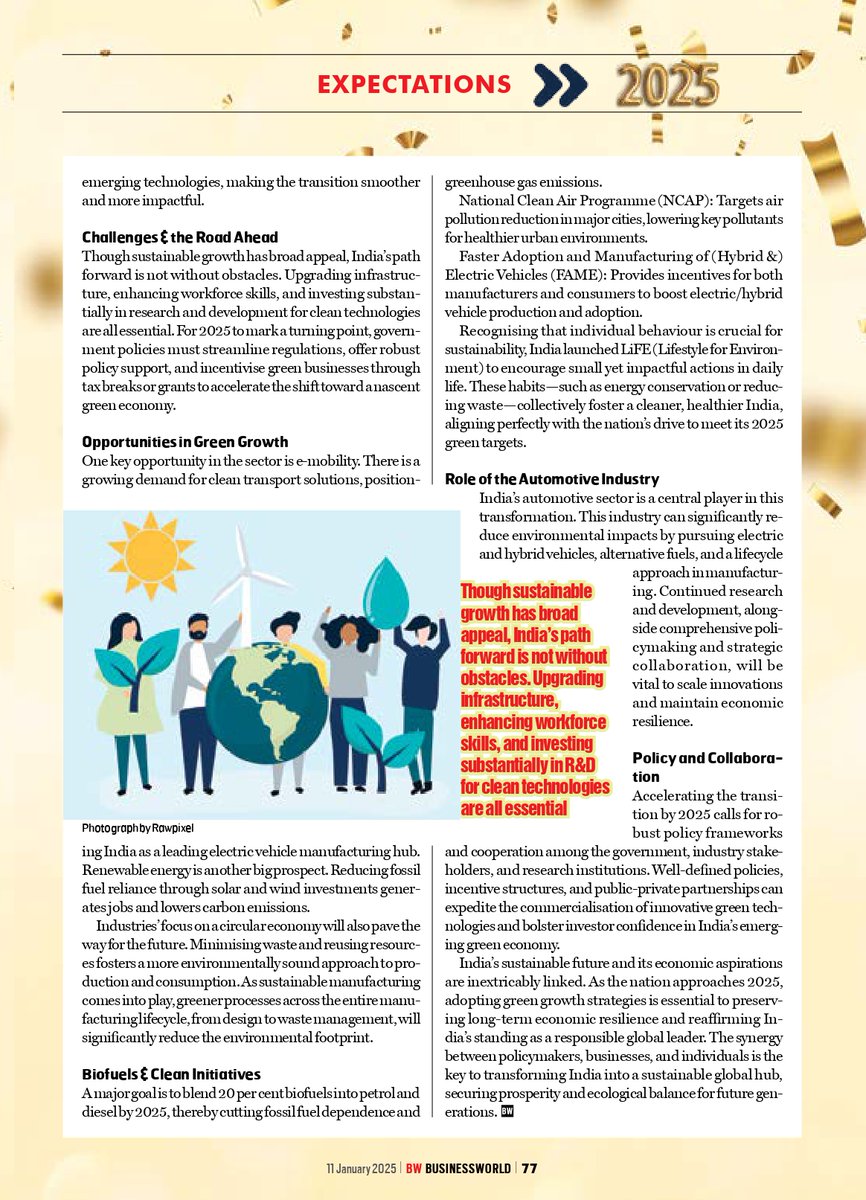 BWBusinessworld's tweet image. Looking ahead to 2025 as a pivotal year for India’s economic resilience, the nation must anchor its growth around green initiatives and smoothly transition to a more sustainable future

Read More: ow.ly/LimI50UHrAE

#SustainableIndia #GreenInitiatives #EconomicGrowth