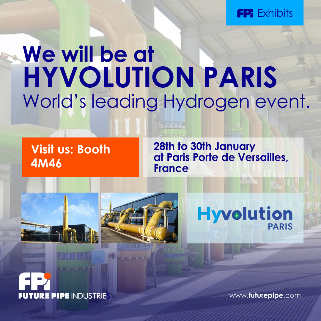 futurepipe's tweet photo. We will be at Hyvolution Paris - World’s leading Hydrogen event.

Don’t forget to stop by our Booth 4M46

28th - 30th Jan 2025.
Paris Porte de Versailles, France

#Hyvolution2025 #hydrogen #grepiping #wavistrong #paris #france #compositepipes #glassfiberpipes #futurepipe https://t.co/lBEgotfGZP