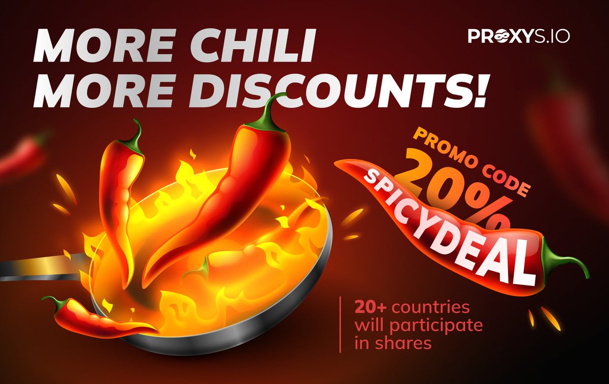 🌶️ Spice up your earnings!

Celebrate International Hot &amp; Spicy Food Day with 20% off private proxies!

📍 Countries: Germany, Italy, France, China, and 15+ more.
👉 Promo code: SPICYDEAL goo.su/sGNUzC

🔥 Don’t let the deal cool down!
#proxy #sale #earnings