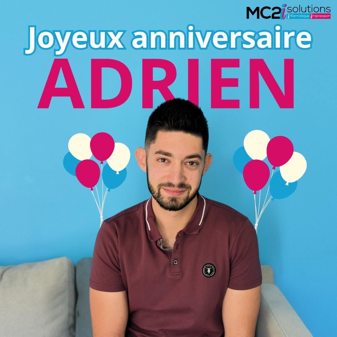 mc2i_solutions's tweet image. [Anniversaire] 🎂 

Belle journée à toi Adrien pour ton anniversaire. 🥳 🎁 

#anniversaire #MC2ISolutions #TeamMC2I #Numérique #Informatique #Impression #AndrézieuxBouthéon