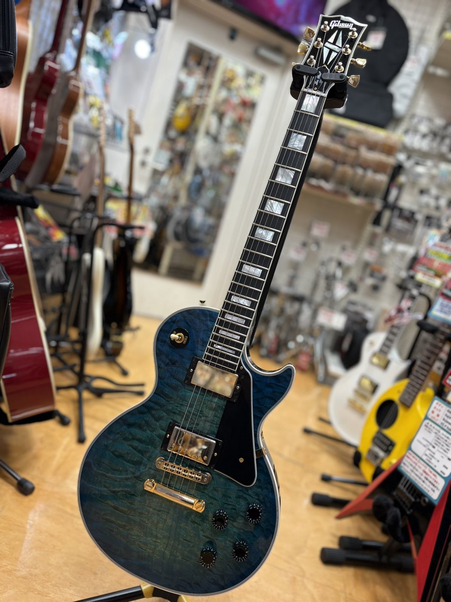 ギター Gibson Les Paul Custum 3A エレキギター】Gibson LP CUSTOM 3A QUILT (TBL) 現地オーダーのレス