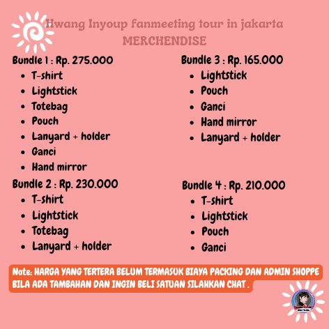 HwangInyoupINA's tweet photo. Dear hiyily ...
Dalam rangka hwang inyoup ke jakarta tgl 15 feb 2025 kami menawarkan beberapa merchendise untuk koleksi di fanmeet nanti 💃
Open po dari tgl 10 jan -24 jan 2025
Bisa beli satuan.
Jika berminat bisa hubungin kami atau hub. Cp yang tertera di poster

#HwangInYoup https://t.co/7fy4Y4MCoP