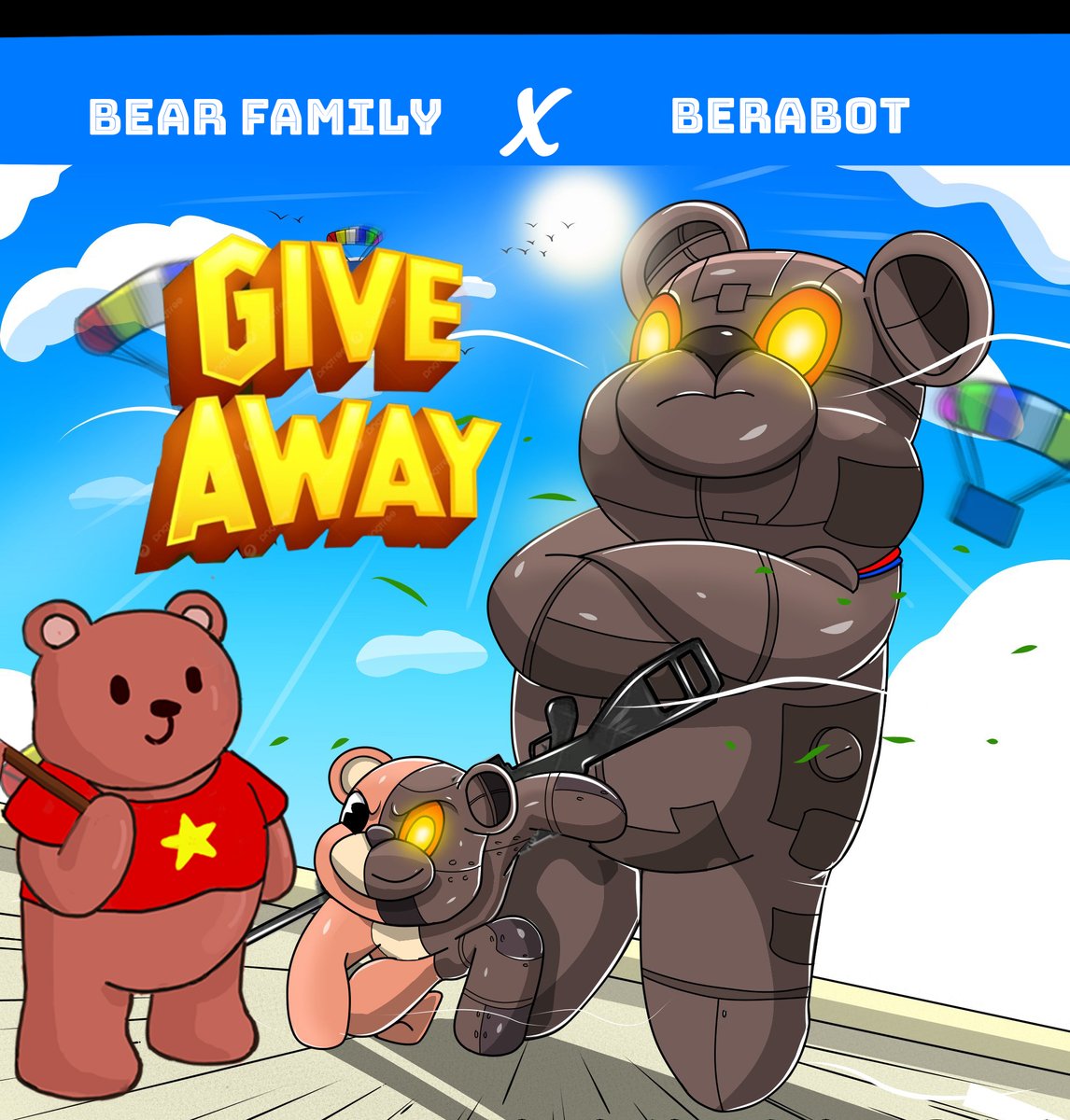 VNBearfamily's tweet photo. ANOTHER GIVEAWAY🚨

The next collaboration between Bear Family & Berabot. 

🎁We give you 10 FCFS WL for their upcoming mint.

🐻How to join:

1⃣Follow @VNBearfamily, @Berabot_ & @Jackker123 
2⃣Like + RT this post.
3⃣Join Bear Family: https://t.co/rCUS5a9fAf
4⃣Tag 2 beras.
5⃣Drop your EVM address below.
