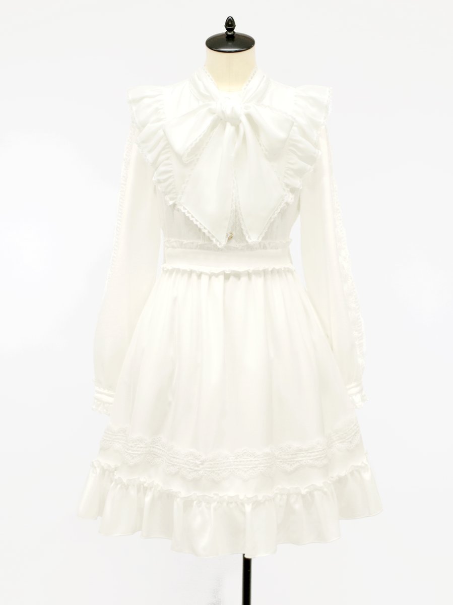 Amavel Pretty Lace ボウタイワンピース アイボリー 商品 – Amavel