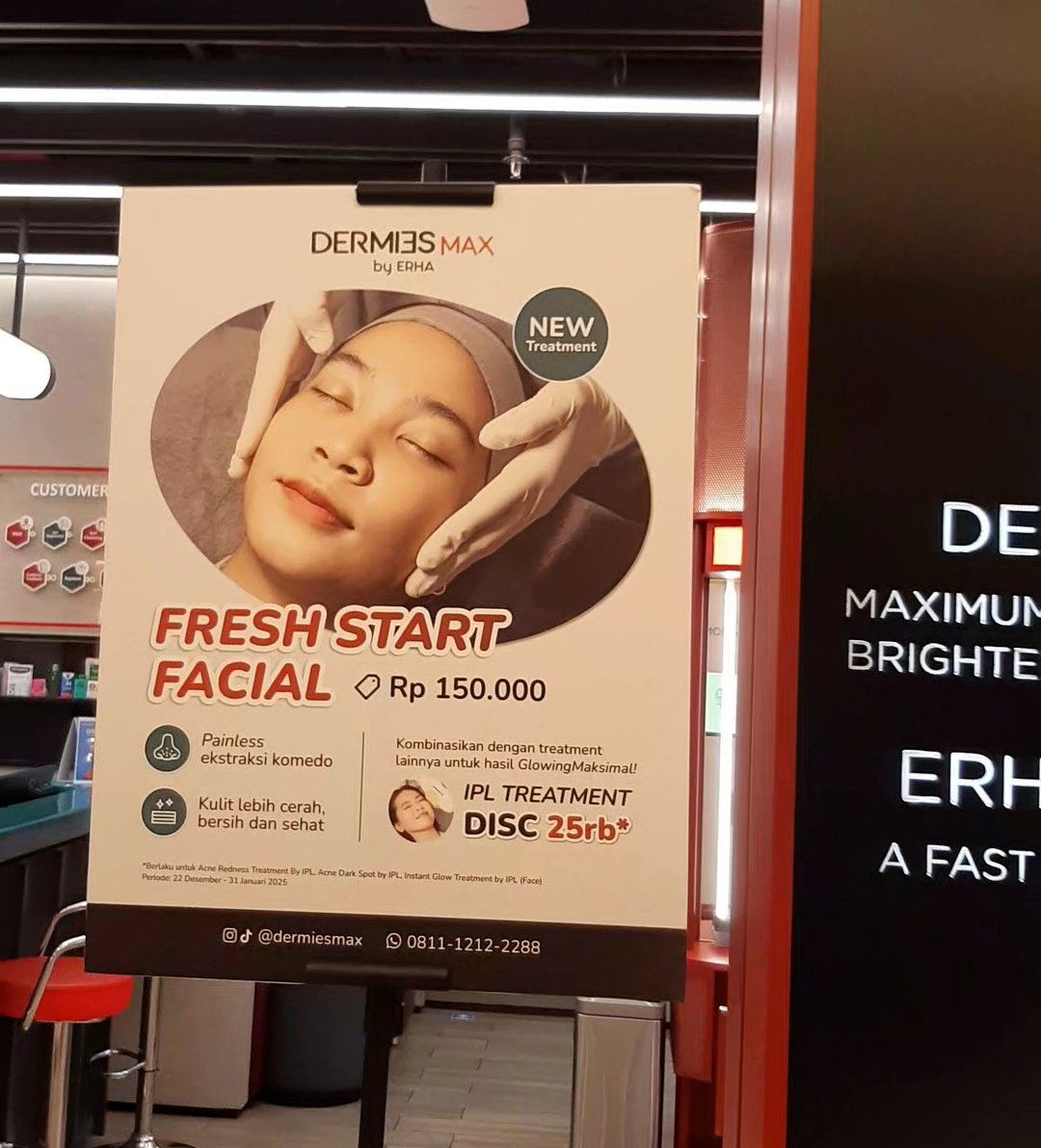 nigresi's tweet photo. pecinta treatment wajib tau anak baru @DermiesMax facial terbarunya 150k udah dapet cleansing, dimassage, ekstraksi komedo, high frequency, serum, masker, nyaman pol bikin bersih pori" ini 

#klinikaffordable #dermiesmax #Facial https://t.co/7izYGNAOz6