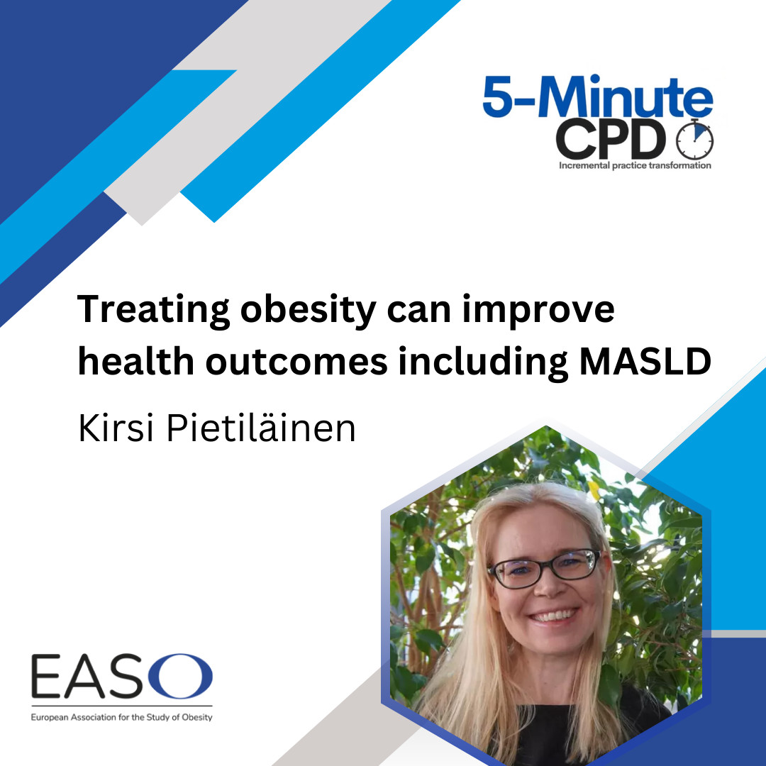 EASO (@easoobesity) on Twitter photo Treating obesity can improve health outcomes including MASLD. <a href="/DrPietilainen/">Kirsi Pietiläinen</a> shares evidence-based strategies you can use to support patients living with obesity and MASLD.
Join our new 5-minute continuing Professional Development Programme 👇
easo.org/cpd/what-are-t… Treating obesity can improve health outcomes including MASLD. <a href="/DrPietilainen/">Kirsi Pietiläinen</a> shares evidence-based strategies you can use to support patients living with obesity and MASLD.
Join our new 5-minute continuing Professional Development Programme 👇
easo.org/cpd/what-are-t…