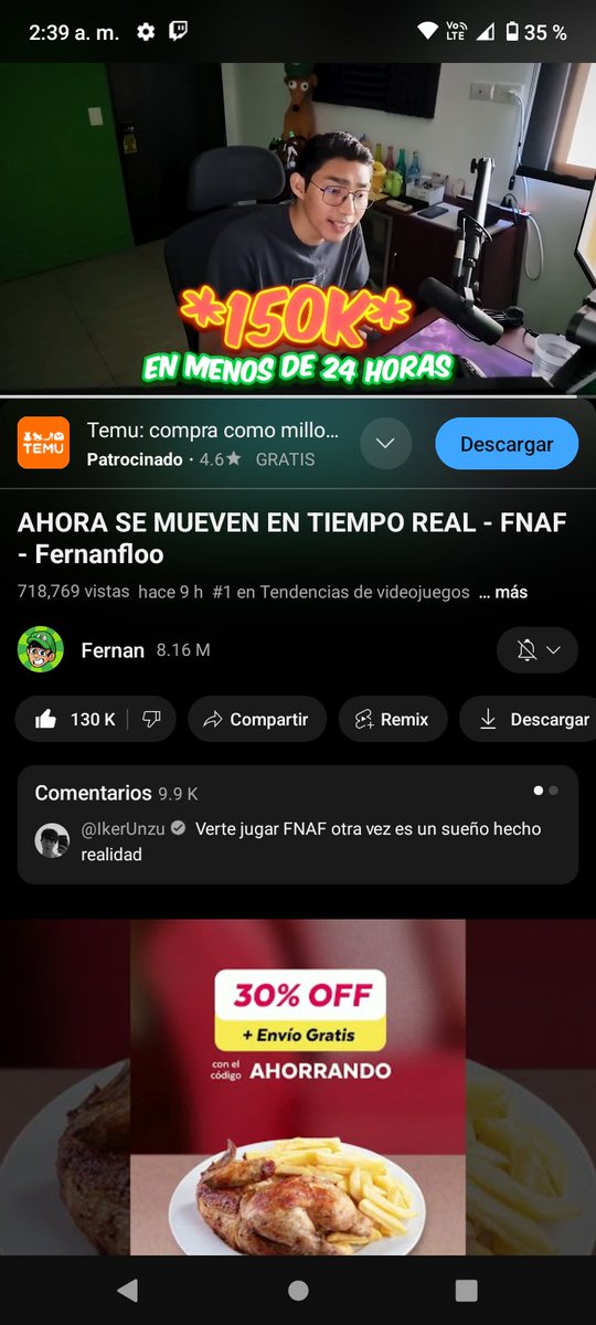 1Coronelomar's tweet photo. Regreso Fernanfloo 🥳🥳🥷🤠 #youtube #fernan #fenanfloo #best #fnaf #game #videogames #funny https://t.co/fFjaODU8gg