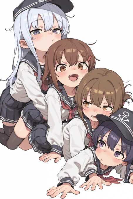 転んだ第六駆逐隊です。 