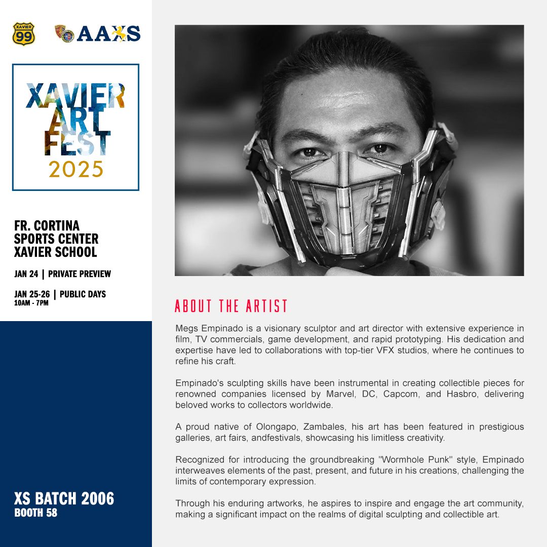 Join us at the much-awaited Xavier Art Fest 2025  this January 24 (vernissage) and January 25-26 (public days)!
Huge thanks to XS Batch 2006 and Telesuccess Production—for bringing to life another Voltes V show.
Kita-kits and LET'S VOLT IN sa booth 58!