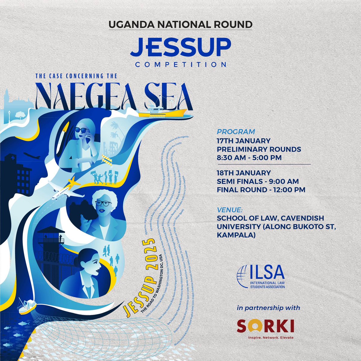 📌Program Adjustment. Take note. 

Preliminary Rounds - Friday, 17th January
Semis &amp; Finals - Saturday, 18th January. 

We can’t wait to see you all. 🥳🥳 #Jessup2025 Uganda <a href="/CavendishUg/">Cavendish University Uganda</a> Law School.
