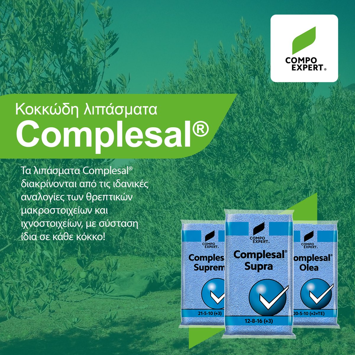 COMPOEXPERT_GR's tweet photo. ✅Complesal® fertilizer series
👉Ideal proportions of macronutrients and trace elements, with the same composition in each grain.

🖱️Discover Complesal® granular fertilizers
https://t.co/ay0q5z9d42

#compoexpert #fertilizers #complesal #sustainable #agriculture #expertsforgrowth https://t.co/2MmgAzhMoz