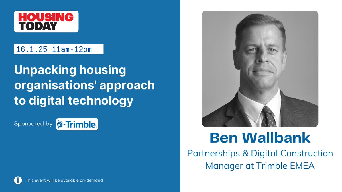 housing_today's tweet image. 📢 Join us at 11am to hear Ben Wallbank of @TrimbleCorpNews discuss how digital transformation is reshaping housing operations and boosting resident satisfaction! Don’t miss out—register now: workcast.com/register?cpak=… #Webinar #DigitalTechnology