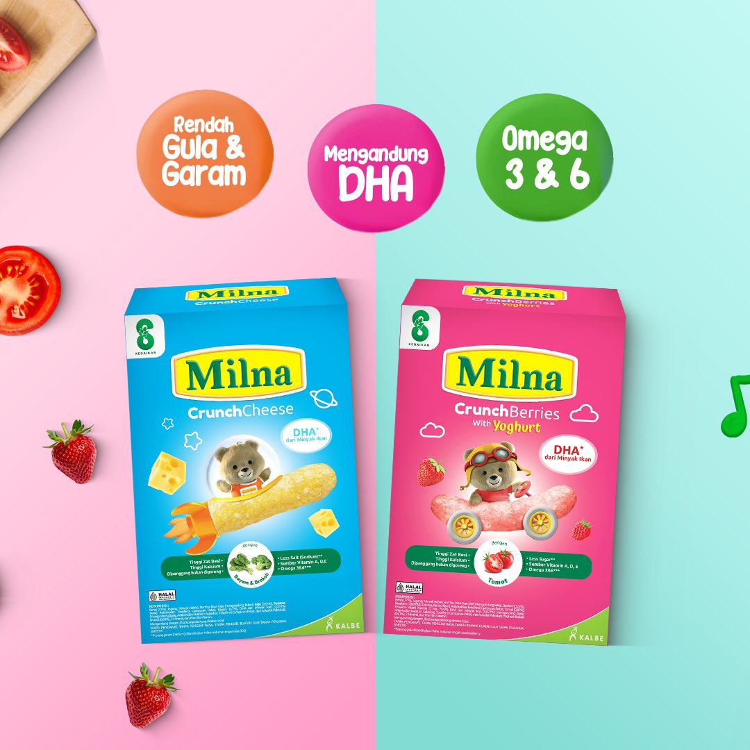 BundaMilna's tweet photo. Ada yang baru untuk si Kecil! π€© MILNA CRUNCHβ¨ Snack renyah dari sayur & buah asli π₯¬π Lezat, sehat, dan bantu stimulasi motorik si Kecil!π Pilihan tepat untuk camilan bergizi setiap hariπΆ
#Milna #MilnaCrunch #MilnaCrunchyCrunchyBernutrisi https://t.co/bY7SnPq0td