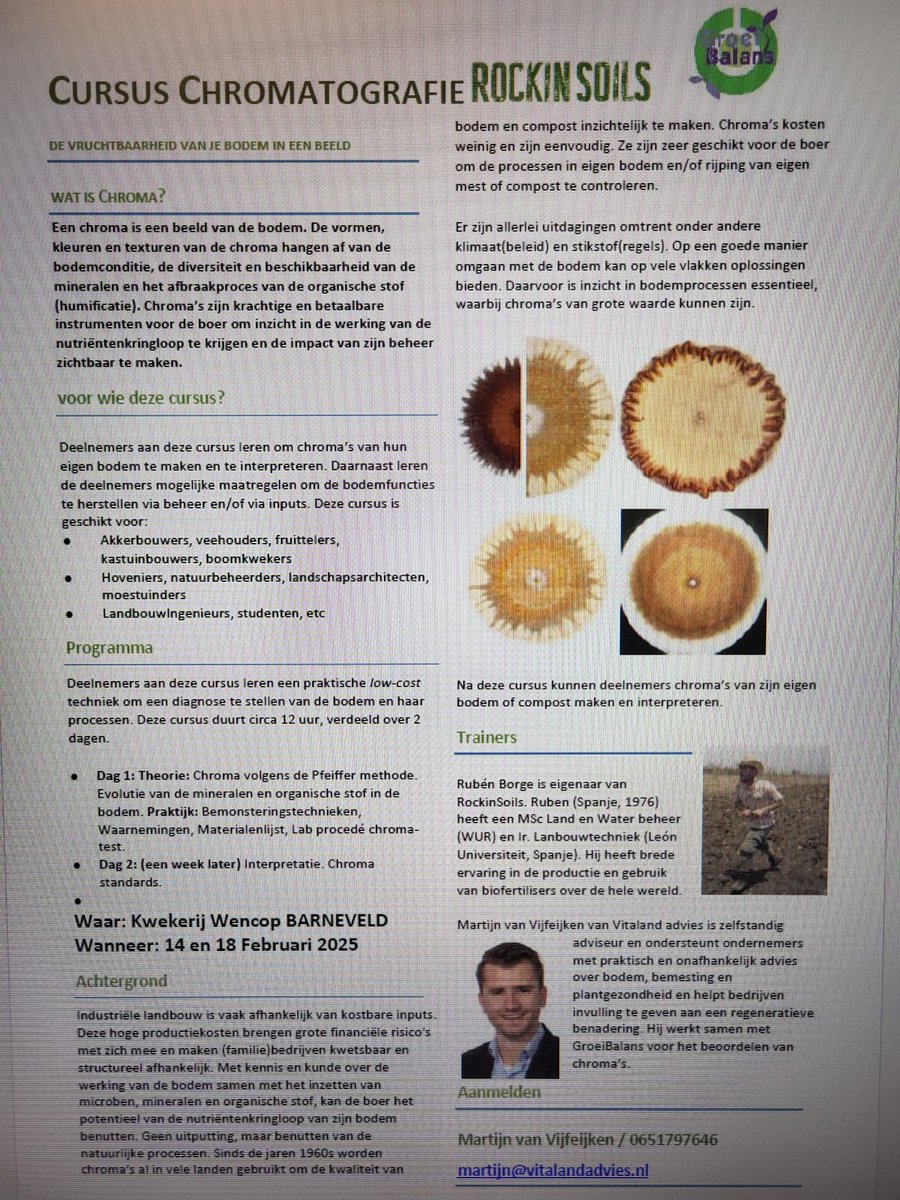 14 en 18 febr. organiseren we een cursus Chromatografie bij Kwekerij Wencop te Barneveld, samen met Ruben Borge en Martijn van Vijfeiken. Meer informatie opvragen en opgeven kan bij René Jochems rene@groeibalans.nl