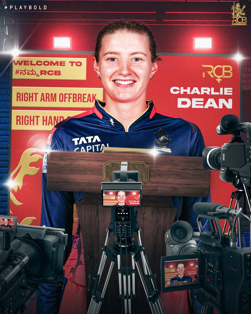 🔊 OFFICIAL ANNOUNCEMENT 🔊

Our champion all-rounder Sophie Molineux has unfortunately been ruled out of #WPL2025 due to a knee injury, and England all-rounder 𝐂𝐡𝐚𝐫𝐥𝐨𝐭𝐭𝐞 𝐄𝐥𝐥𝐞𝐧 𝐃𝐞𝐚𝐧 has been chosen as her replacement. 

Welcome to #ನಮ್ಮRCB, Charlie! We can’t