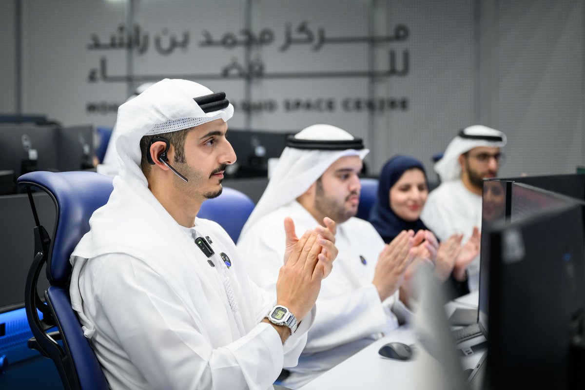 MBRSpaceCentre's tweet photo. Years of dedicated work have culminated in these moments. Sharing with you memorable highlights that will remain etched in our memories from the launch of MBZ-SAT, in the presence of H.H. Sheikh Mohammed bin Rashid bin Mohammed bin Rashid Al Maktoum.
#MBZSAT https://t.co/VJoDTKzQjD
