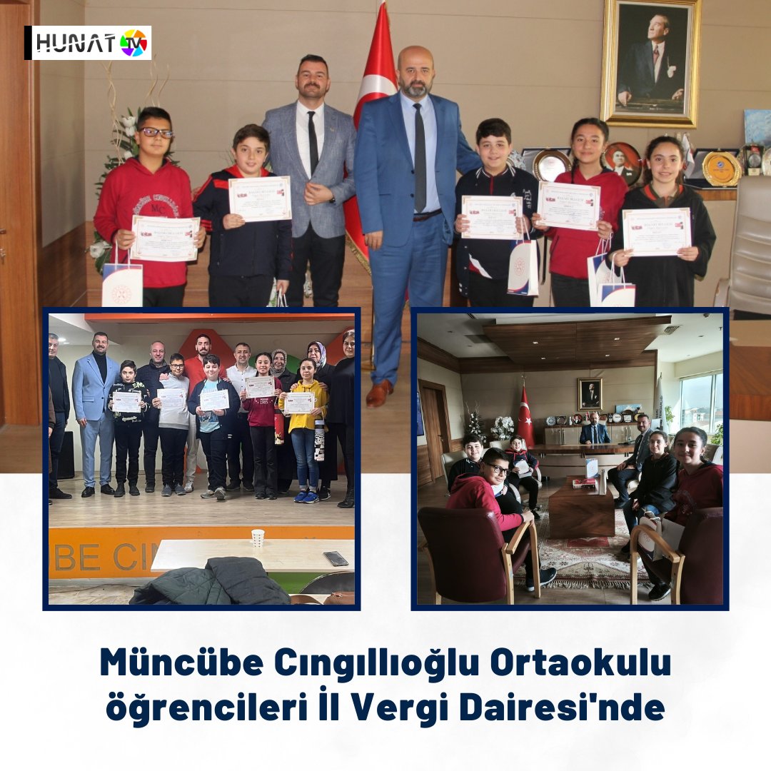 Müncübe Cıngıllıoğlu Ortaokulu’nda bilinçli ve etkin vatandaş yetiştirmek amacıyla 6. Sınıflar düzeyinde Proje Koordinatörü Furkan Soyçopur tarafından 'Tüketici Hakları Dilekçe Hakkı ve Vergi Bilinci' yarışması düzenlendi. Yarışmada dereceye giren öğrenciler Kayseri İl Defterdarı